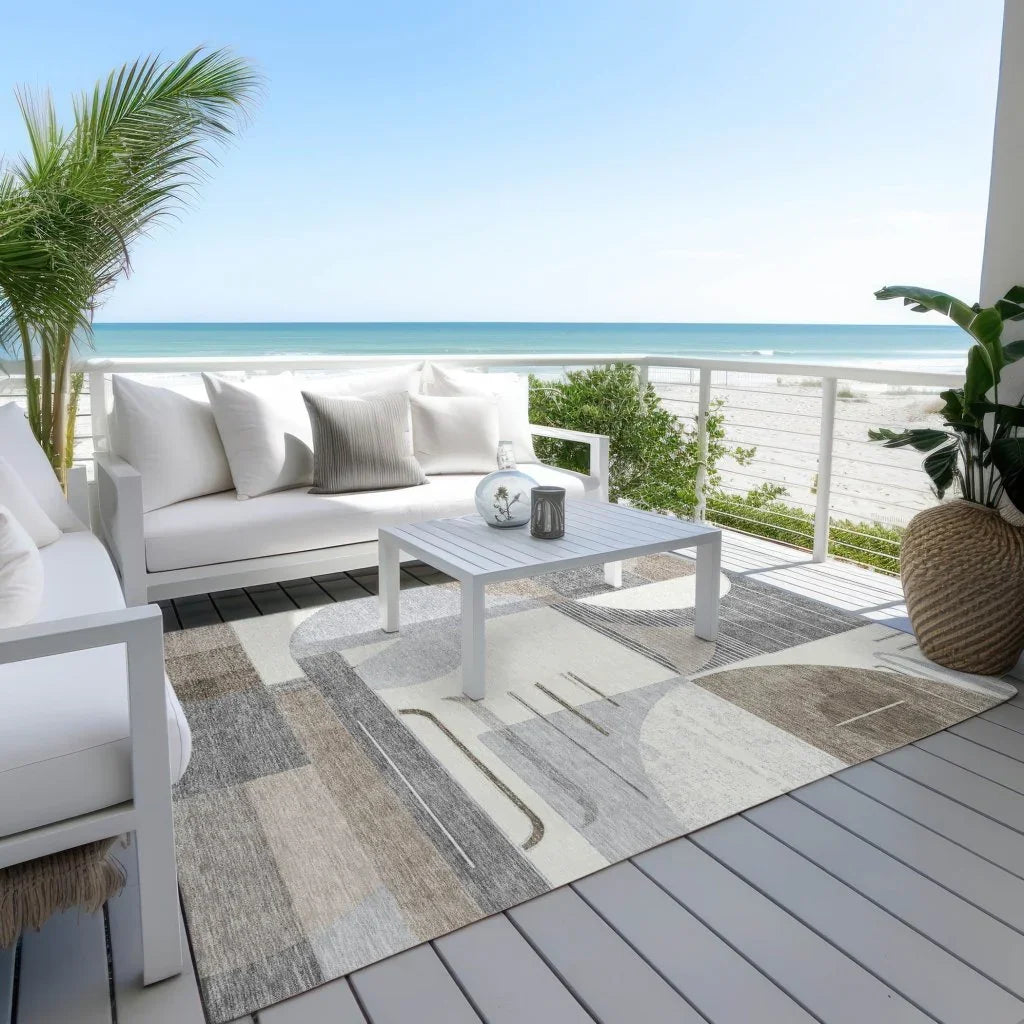 Daeira Brown Washable Indoor - Outdoor Rug - LOOMLAN - LOOMLAN Rugs - Outdoor Rugs