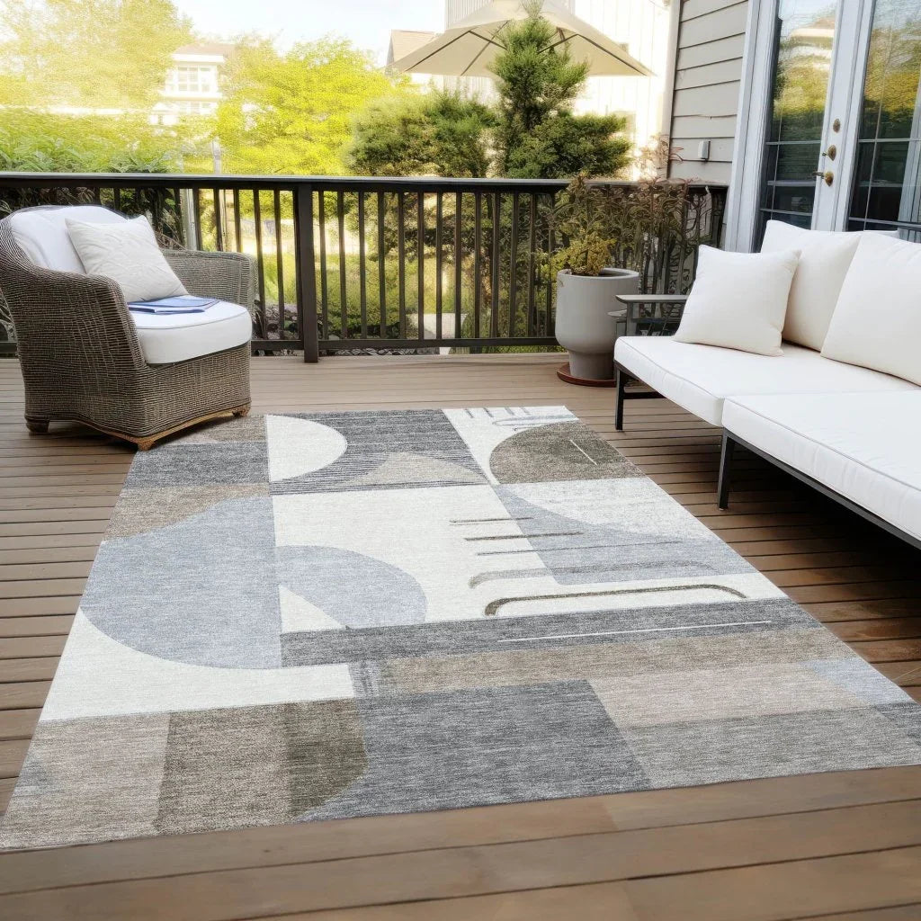 Daeira Brown Washable Indoor - Outdoor Rug - LOOMLAN - LOOMLAN Rugs - Outdoor Rugs