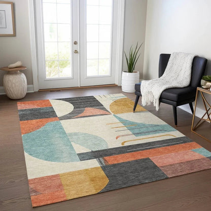 Daeira Gray Washable Indoor - Outdoor Rug - LOOMLAN - LOOMLAN Rugs - Outdoor Rugs