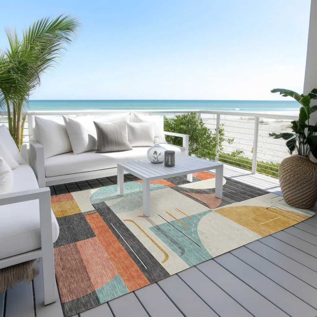 Daeira Gray Washable Indoor - Outdoor Rug - LOOMLAN - LOOMLAN Rugs - Outdoor Rugs