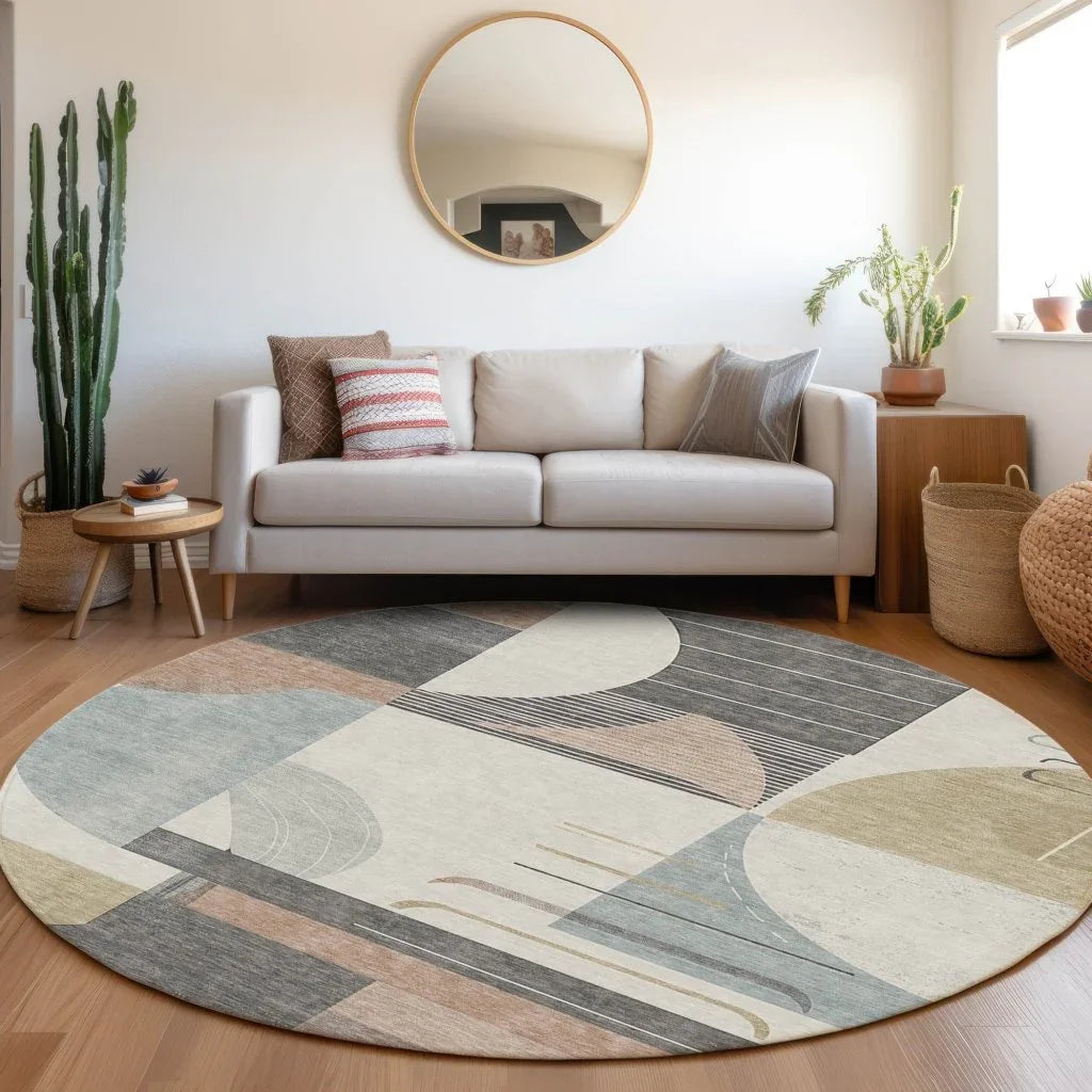 Daeira Orange Washable Indoor - Outdoor Rug - LOOMLAN - LOOMLAN Rugs - Outdoor Rugs