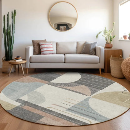 Daeira Orange Washable Indoor - Outdoor Rug - LOOMLAN - LOOMLAN Rugs - Outdoor Rugs