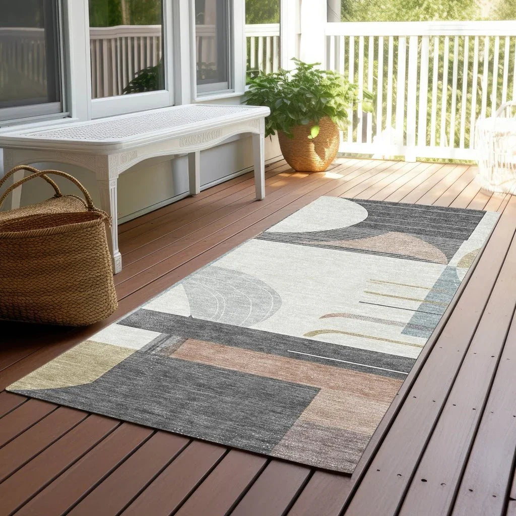 Daeira Orange Washable Indoor - Outdoor Rug - LOOMLAN - LOOMLAN Rugs - Outdoor Rugs
