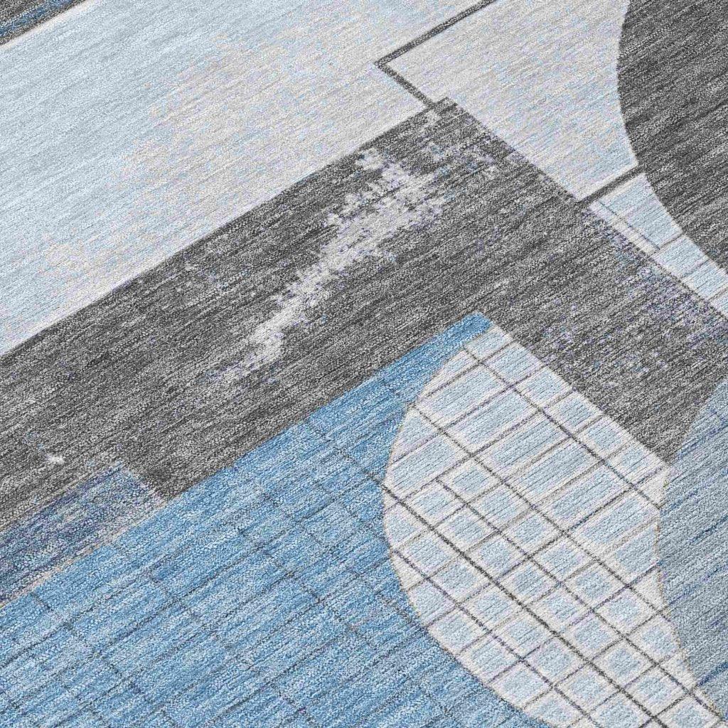 Daeon Blue Washable Indoor - Outdoor Rug - LOOMLAN - LOOMLAN Rugs - Outdoor Rugs