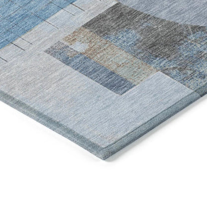 Daeon Blue Washable Indoor - Outdoor Rug - LOOMLAN - LOOMLAN Rugs - Outdoor Rugs