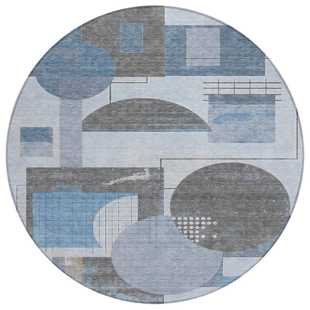 Daeon Blue Washable Indoor - Outdoor Rug - LOOMLAN - LOOMLAN Rugs - Outdoor Rugs