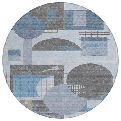 Daeon Blue Washable Indoor - Outdoor Rug - LOOMLAN - LOOMLAN Rugs - Outdoor Rugs