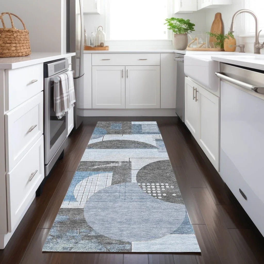 Daeon Blue Washable Indoor - Outdoor Rug - LOOMLAN - LOOMLAN Rugs - Outdoor Rugs