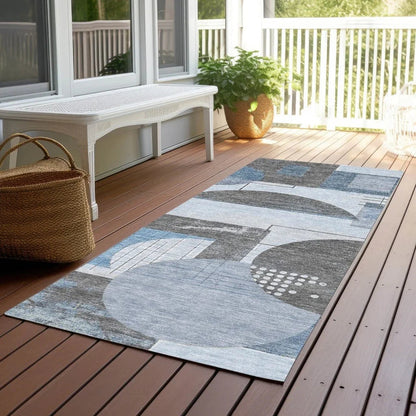 Daeon Blue Washable Indoor - Outdoor Rug - LOOMLAN - LOOMLAN Rugs - Outdoor Rugs