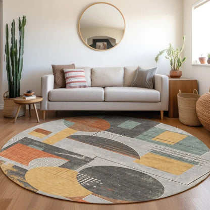 Daeon Gray Washable Indoor - Outdoor Rug - LOOMLAN - LOOMLAN Rugs - Outdoor Rugs
