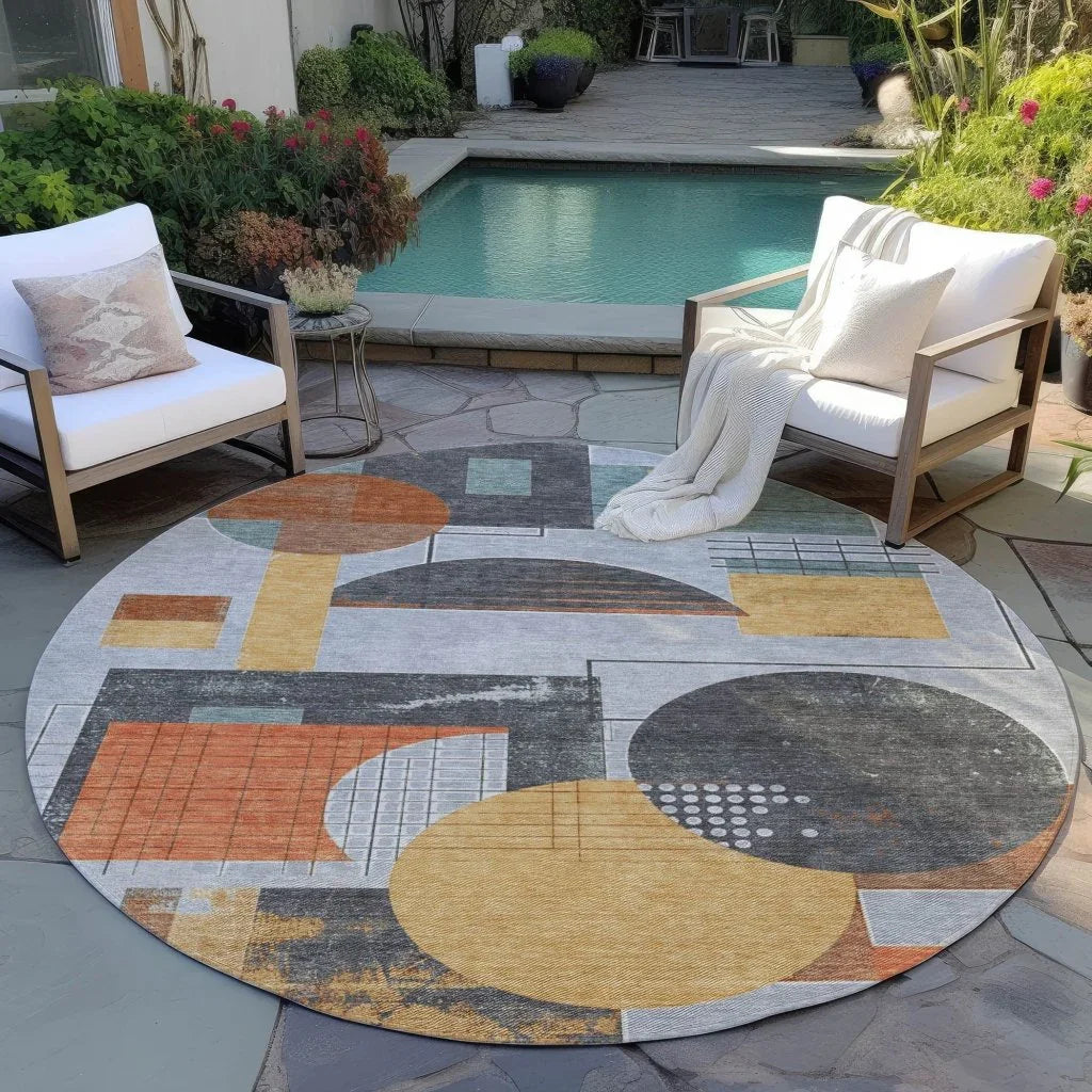 Daeon Gray Washable Indoor - Outdoor Rug - LOOMLAN - LOOMLAN Rugs - Outdoor Rugs