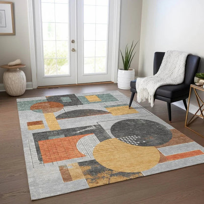 Daeon Gray Washable Indoor - Outdoor Rug - LOOMLAN - LOOMLAN Rugs - Outdoor Rugs