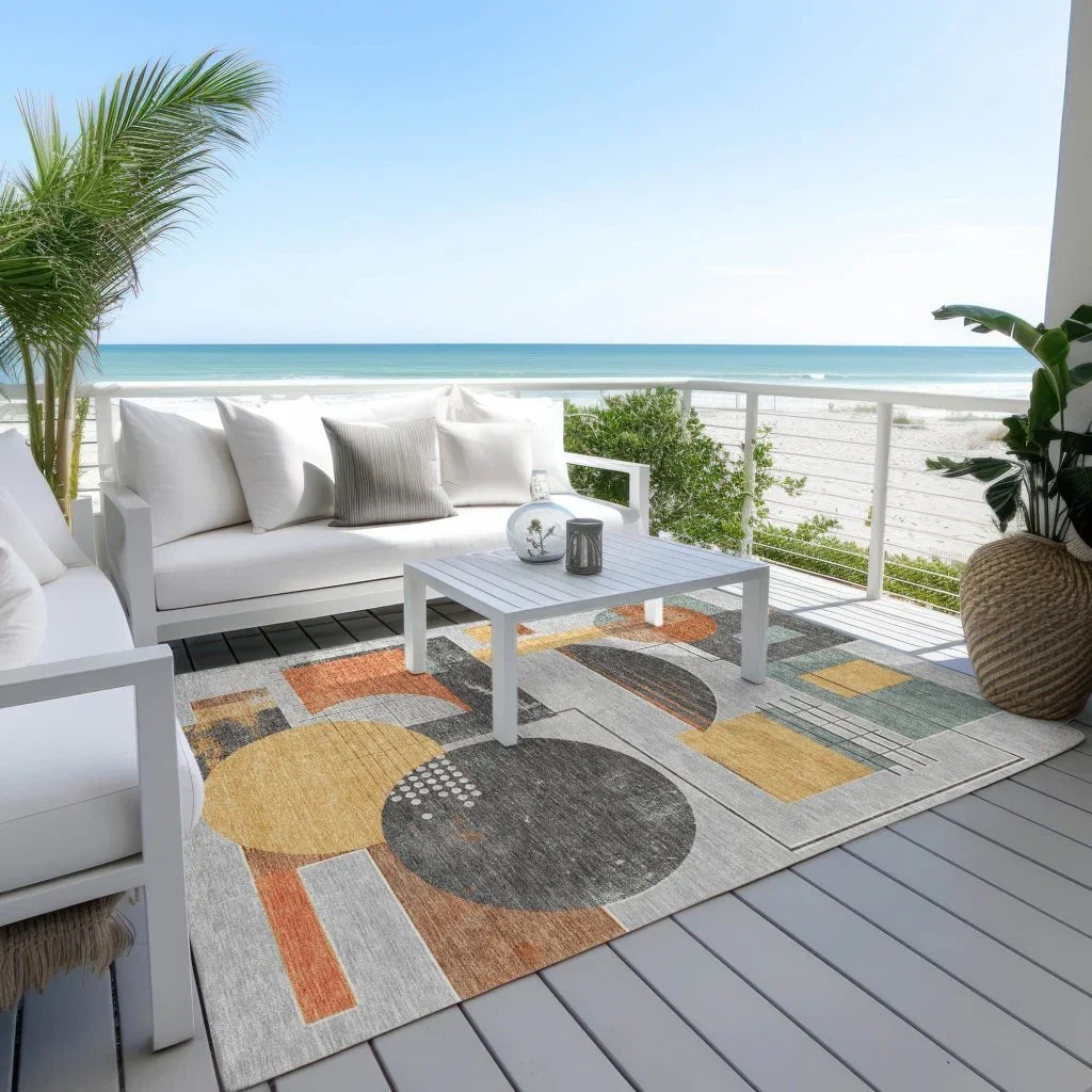 Daeon Gray Washable Indoor - Outdoor Rug - LOOMLAN - LOOMLAN Rugs - Outdoor Rugs