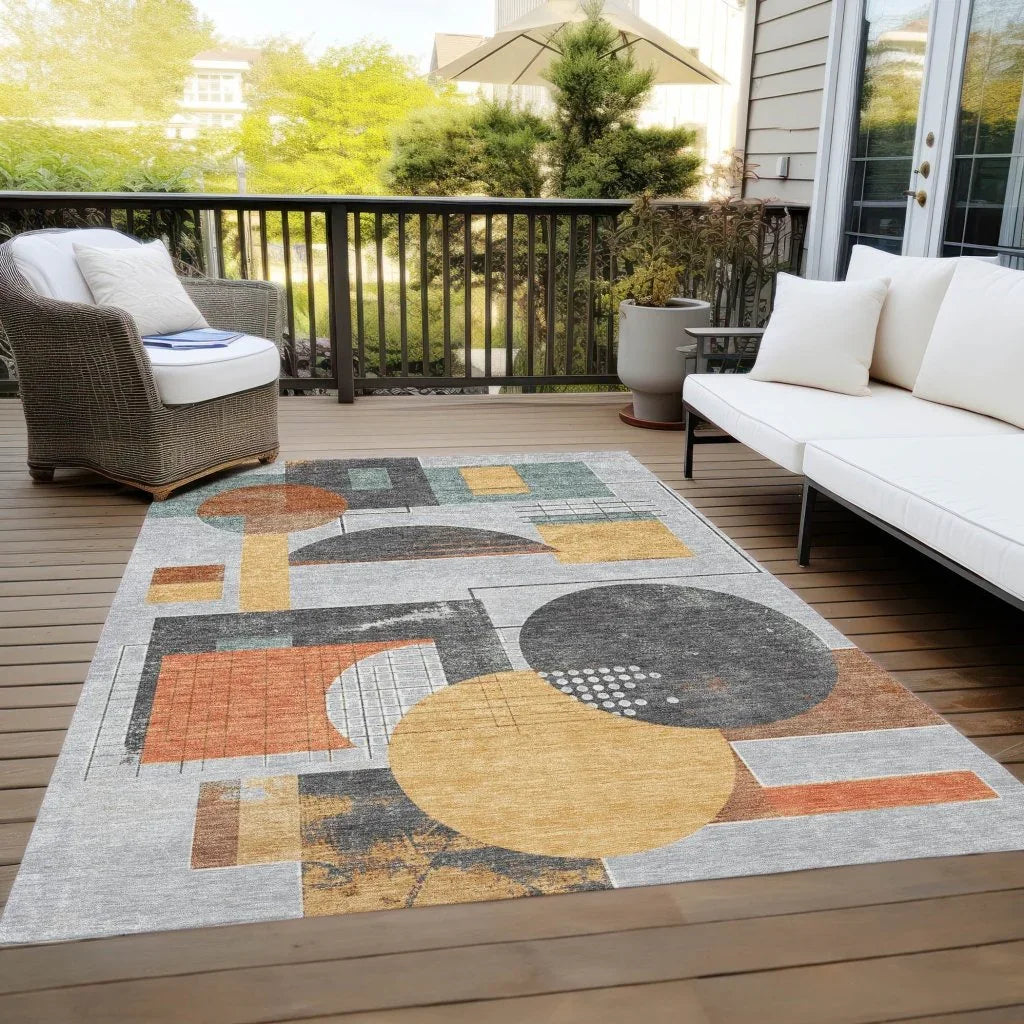 Daeon Gray Washable Indoor - Outdoor Rug - LOOMLAN - LOOMLAN Rugs - Outdoor Rugs