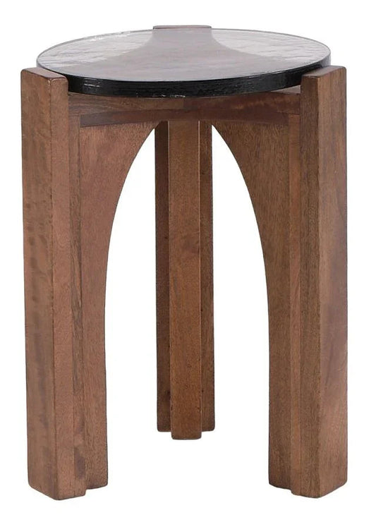 Daereth Glass Top Round Side Table