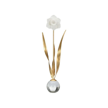 Daffodil Crystal Based Flower Sculpture - LOOMLAN - Chelsea House - Statues & Sculptures