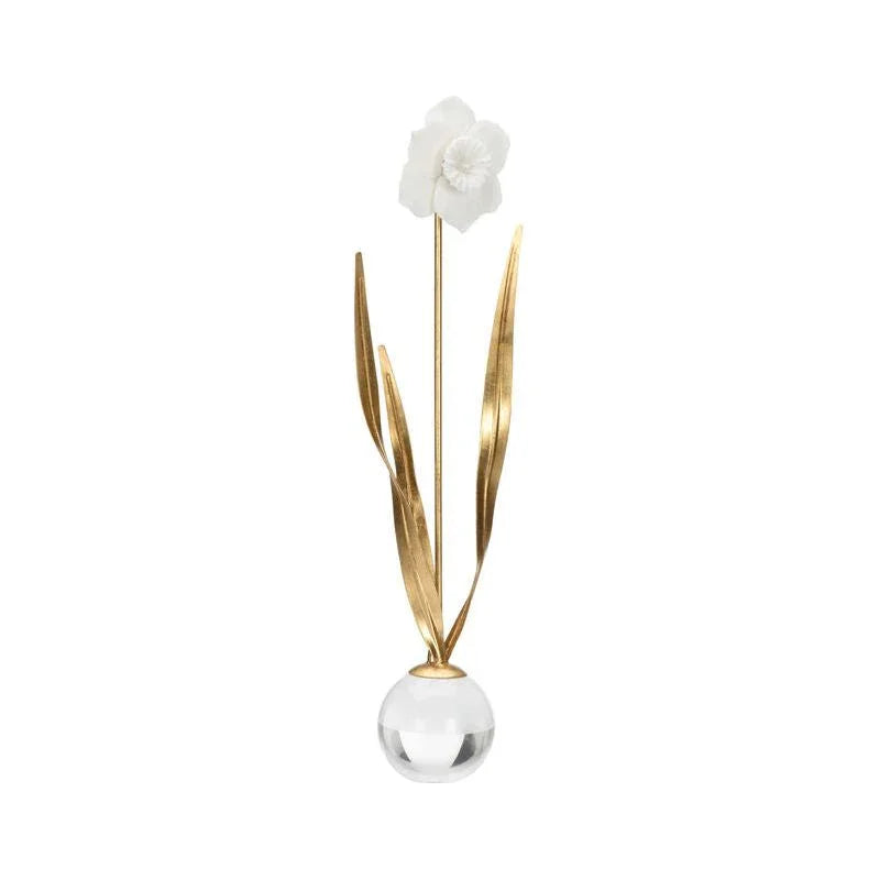 Daffodil Crystal Based Flower Sculpture - LOOMLAN - Chelsea House - Statues & Sculptures