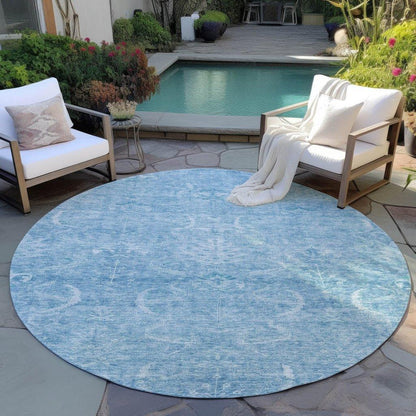 Dahana Blue Washable Indoor-Outdoor Rug-Outdoor Rugs-LOOMLAN Rugs-LOOMLAN