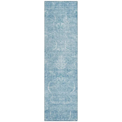 Dahana Blue Washable Indoor-Outdoor Rug-Outdoor Rugs-LOOMLAN Rugs-2'3" x 7'6"-LOOMLAN