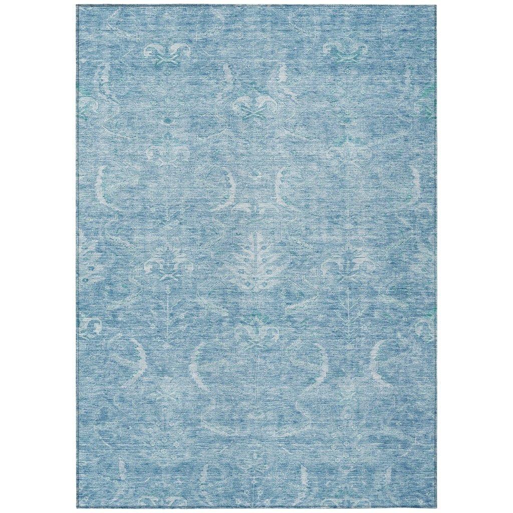 Dahana Blue Washable Indoor-Outdoor Rug-Outdoor Rugs-LOOMLAN Rugs-2'6" x 3'10"-LOOMLAN