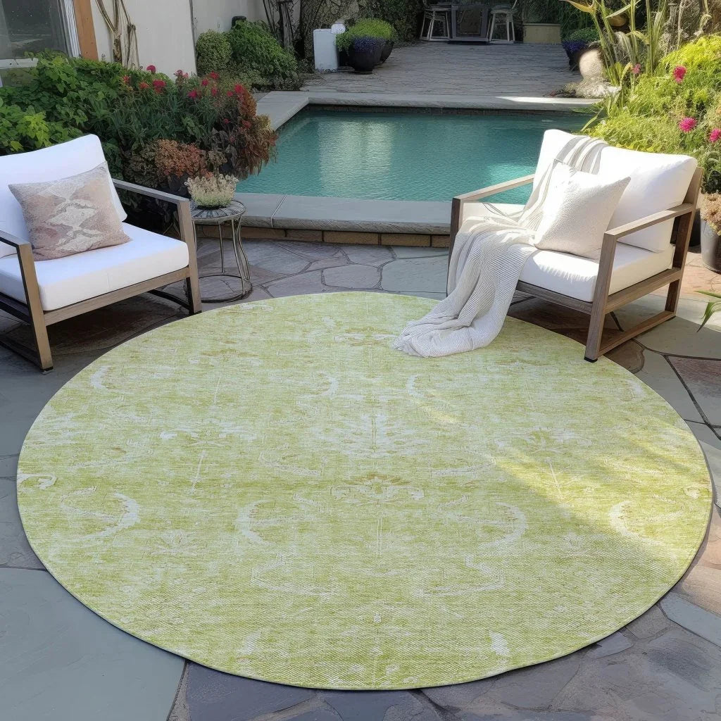 Dahana Green Washable Indoor-Outdoor Rug-Outdoor Rugs-LOOMLAN Rugs-LOOMLAN