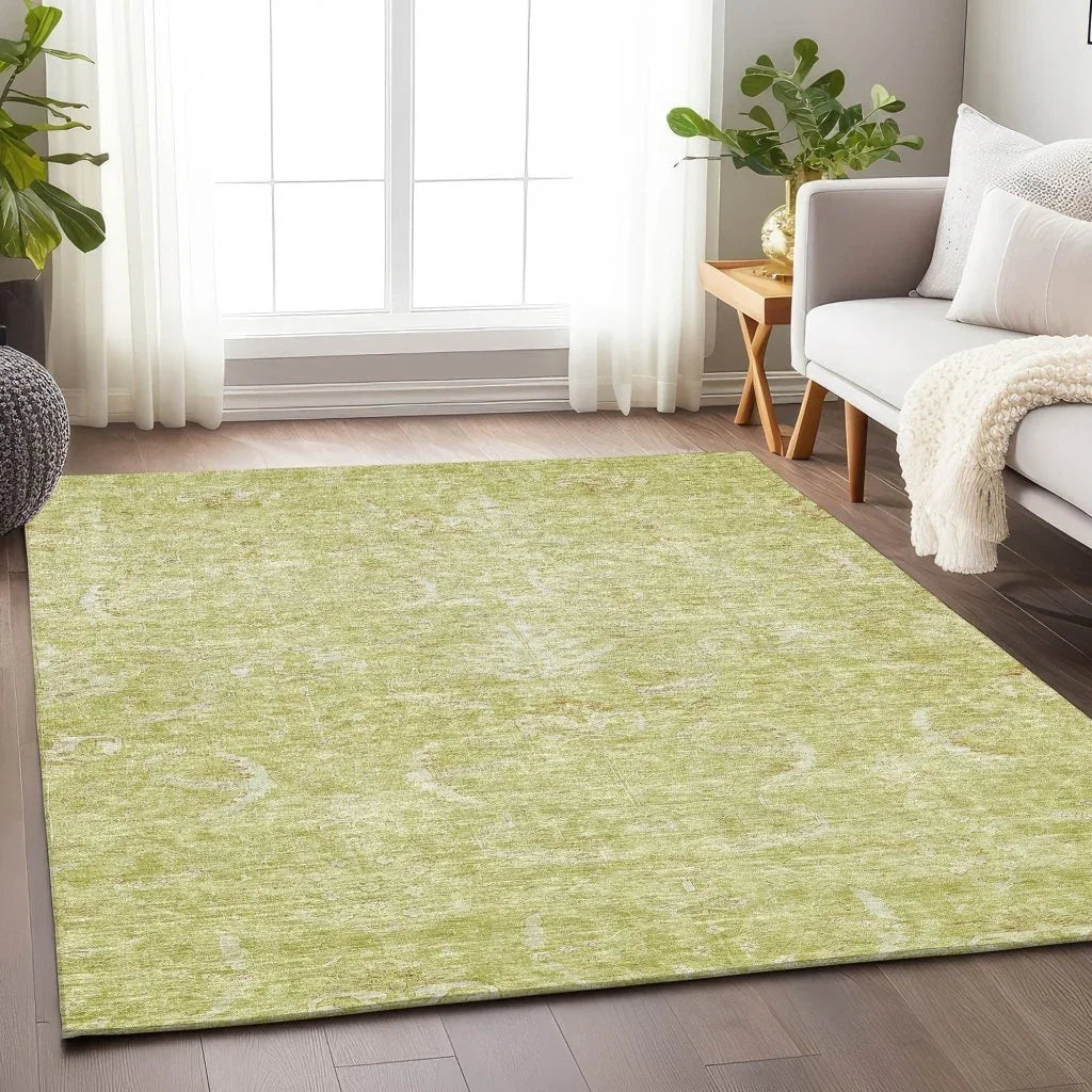 Dahana Green Washable Indoor-Outdoor Rug-Outdoor Rugs-LOOMLAN Rugs-LOOMLAN