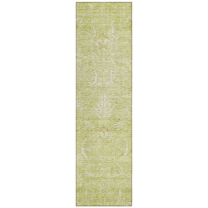 Dahana Green Washable Indoor-Outdoor Rug-Outdoor Rugs-LOOMLAN Rugs-2'3" x 7'6"-LOOMLAN