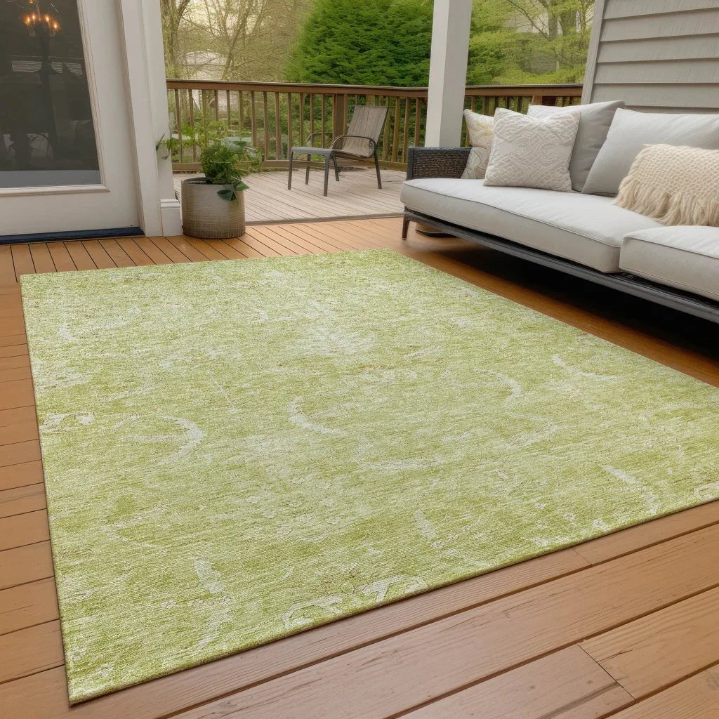 Dahana Green Washable Indoor-Outdoor Rug-Outdoor Rugs-LOOMLAN Rugs-LOOMLAN