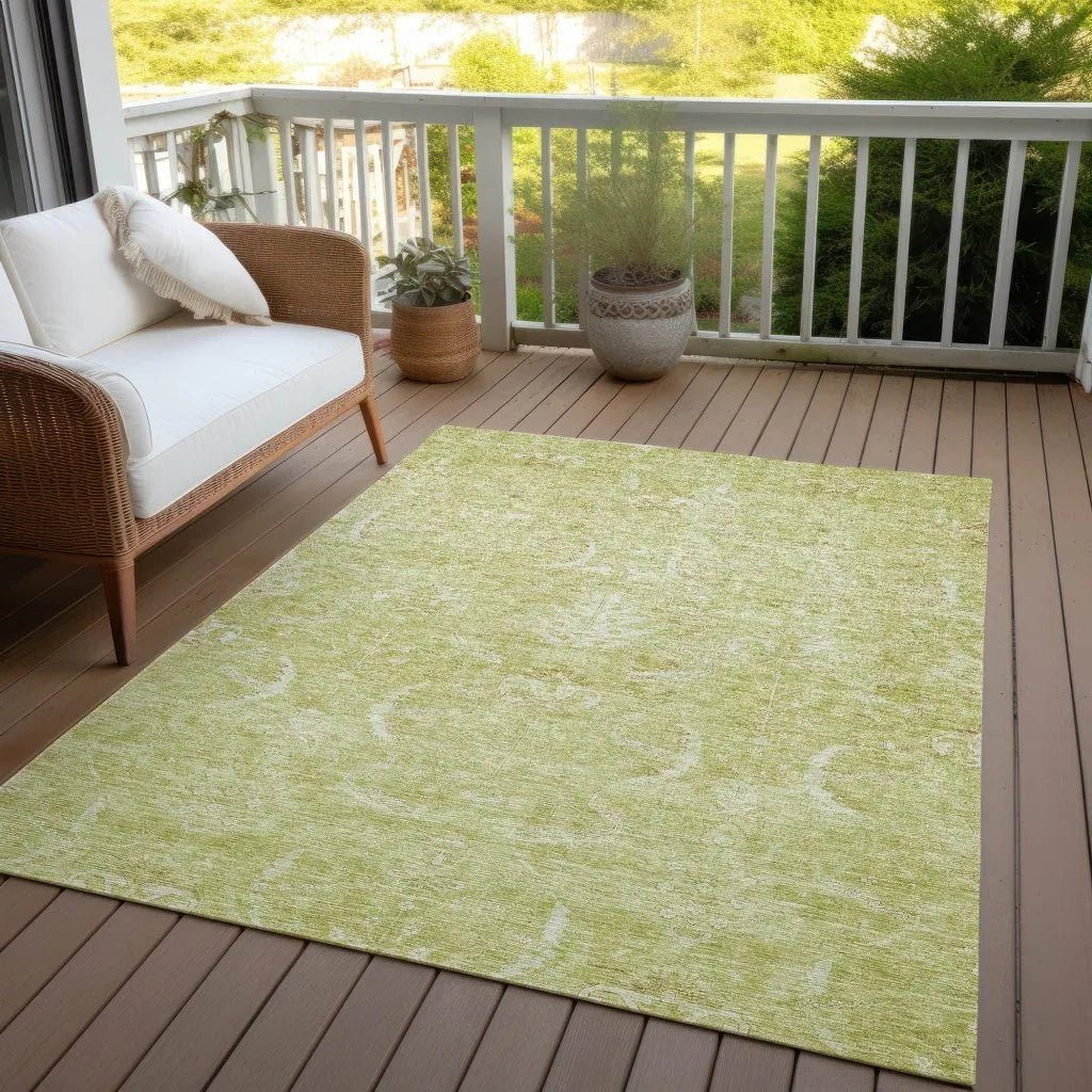 Dahana Green Washable Indoor-Outdoor Rug-Outdoor Rugs-LOOMLAN Rugs-LOOMLAN