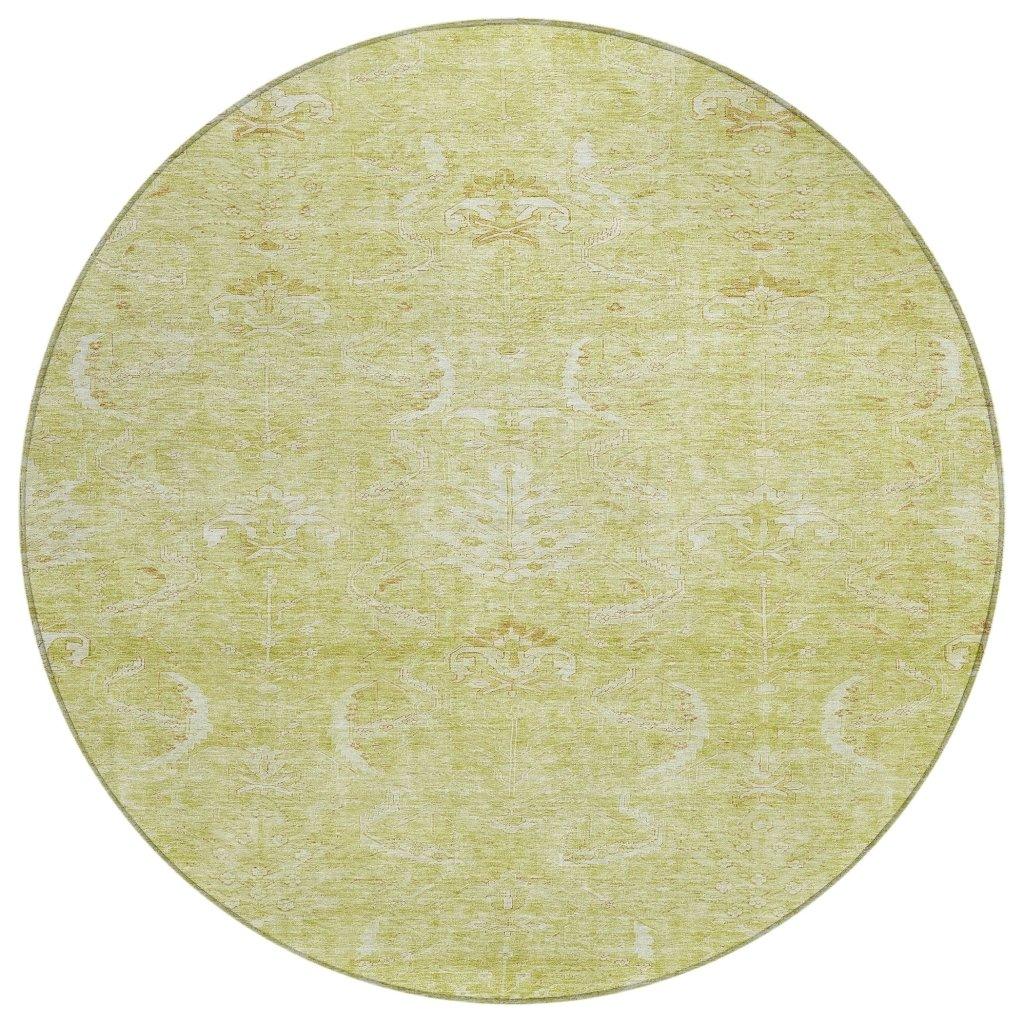 Dahana Green Washable Indoor-Outdoor Rug-Outdoor Rugs-LOOMLAN Rugs-8' x 8'-LOOMLAN