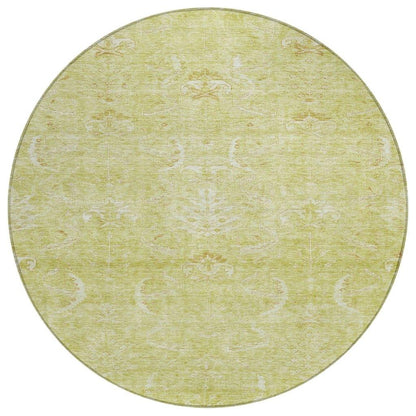Dahana Green Washable Indoor-Outdoor Rug-Outdoor Rugs-LOOMLAN Rugs-8' x 8'-LOOMLAN