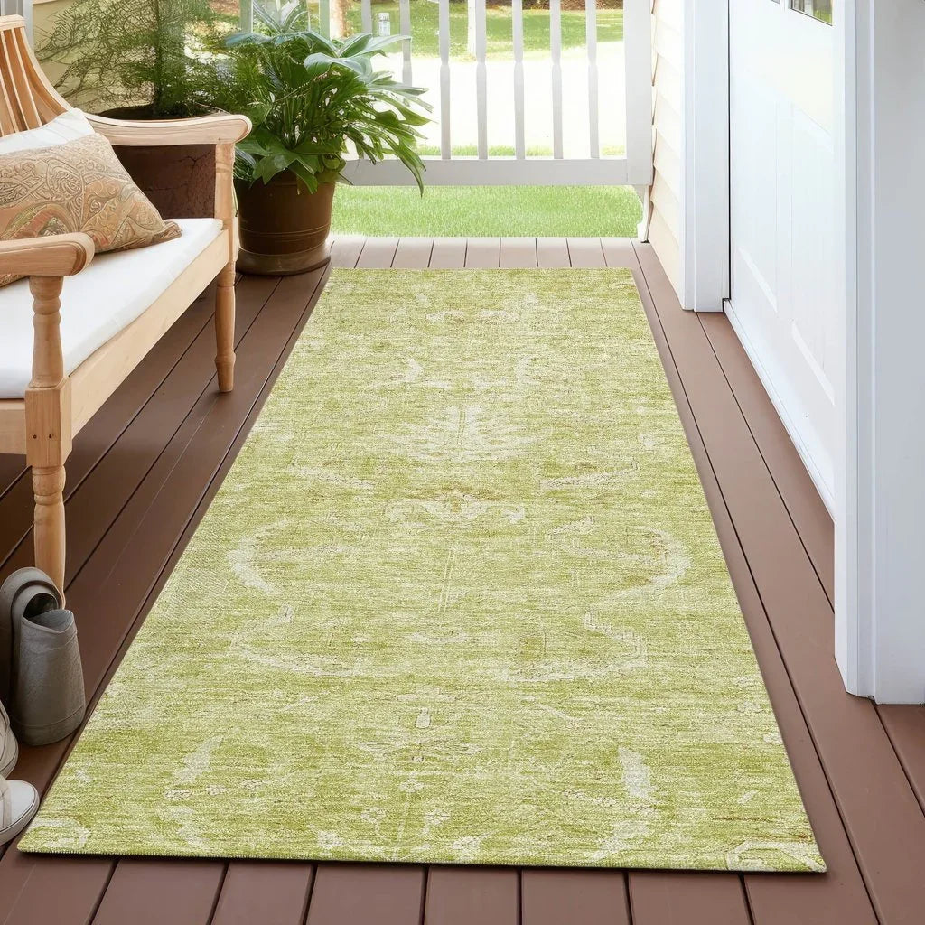 Dahana Green Washable Indoor-Outdoor Rug-Outdoor Rugs-LOOMLAN Rugs-LOOMLAN