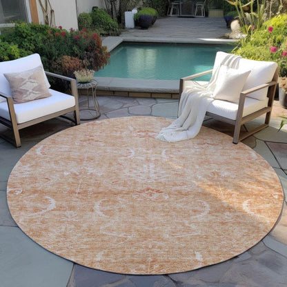 Dahana Orange Washable Indoor-Outdoor Rug-Outdoor Rugs-LOOMLAN Rugs-LOOMLAN