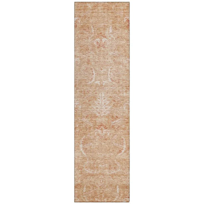 Dahana Orange Washable Indoor-Outdoor Rug-Outdoor Rugs-LOOMLAN Rugs-2'3" x 7'6"-LOOMLAN