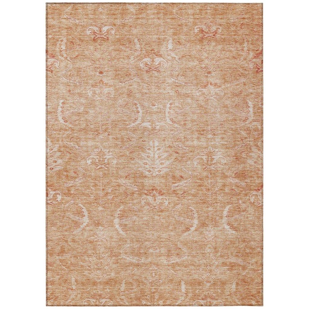 Dahana Orange Washable Indoor-Outdoor Rug-Outdoor Rugs-LOOMLAN Rugs-2'6" x 3'10"-LOOMLAN