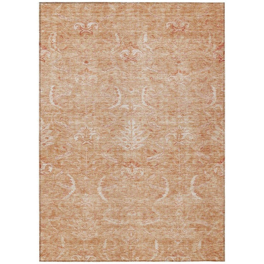 Dahana Orange Washable Indoor-Outdoor Rug-Outdoor Rugs-LOOMLAN Rugs-2'6" x 3'10"-LOOMLAN