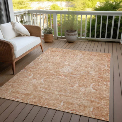 Dahana Orange Washable Indoor-Outdoor Rug-Outdoor Rugs-LOOMLAN Rugs-LOOMLAN