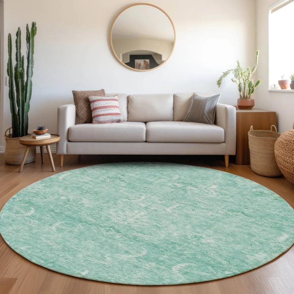 Dahana Teal Washable Indoor-Outdoor Rug-Outdoor Rugs-LOOMLAN Rugs-LOOMLAN