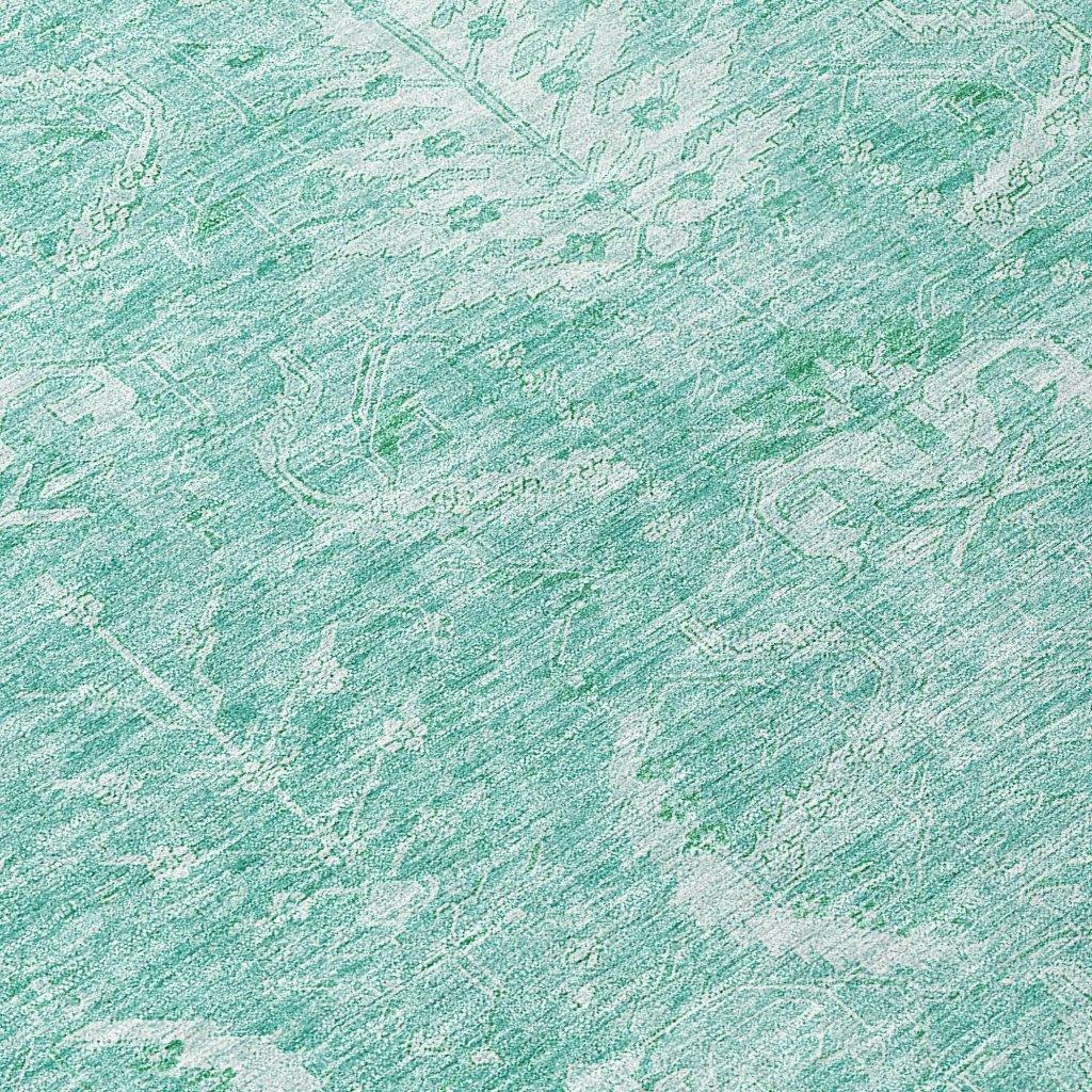 Dahana Teal Washable Indoor-Outdoor Rug-Outdoor Rugs-LOOMLAN Rugs-LOOMLAN