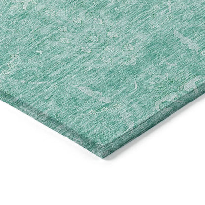 Dahana Teal Washable Indoor-Outdoor Rug-Outdoor Rugs-LOOMLAN Rugs-LOOMLAN