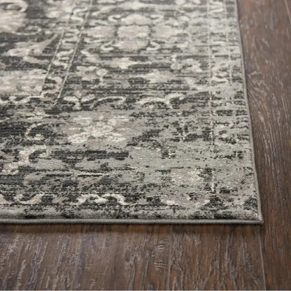Dahl Floral Distress Gray Kitchen Hallway Runner Rug - LOOMLAN - LOOMLAN - Area Rugs