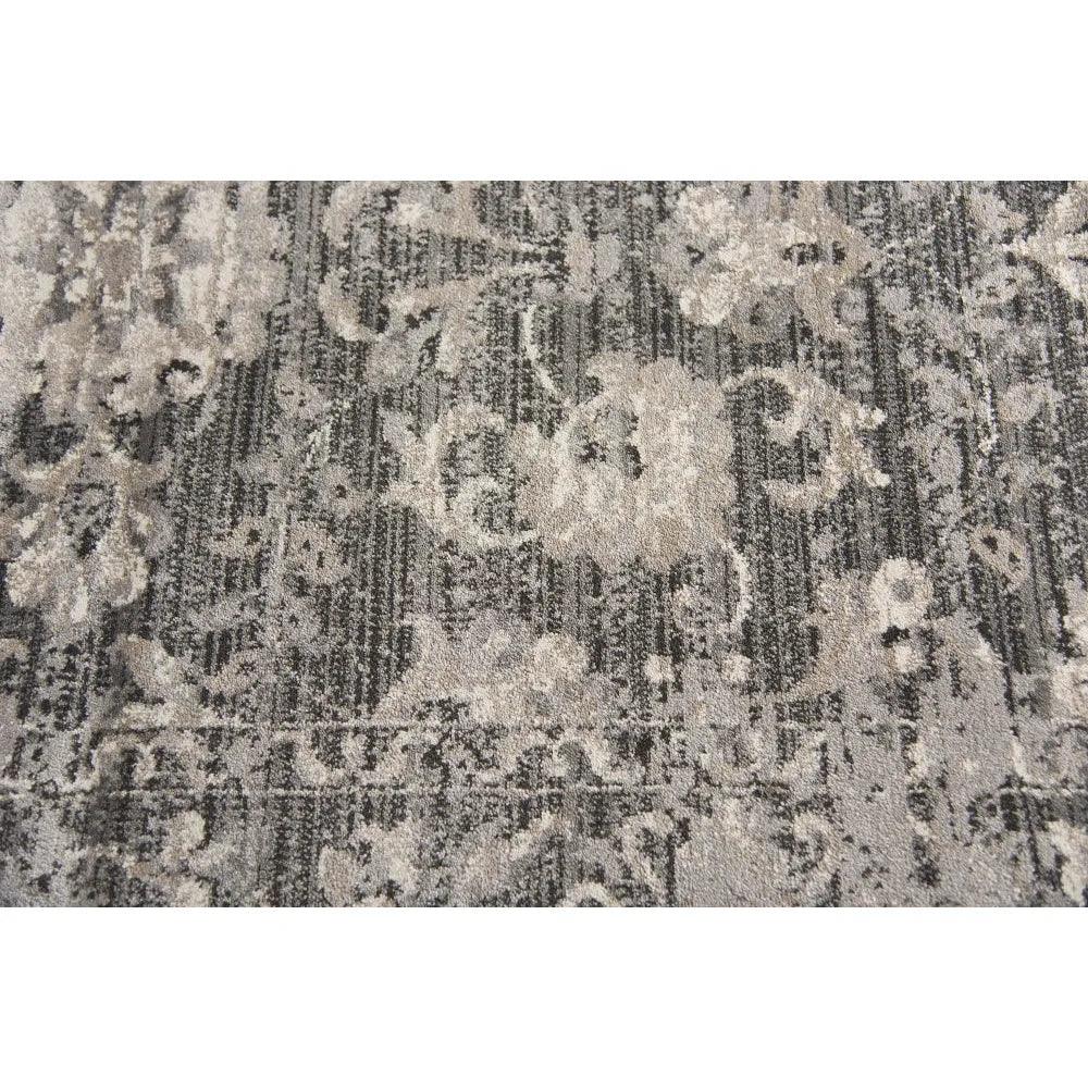 Dahl Floral Distress Gray Kitchen Hallway Runner Rug - LOOMLAN - LOOMLAN - Area Rugs