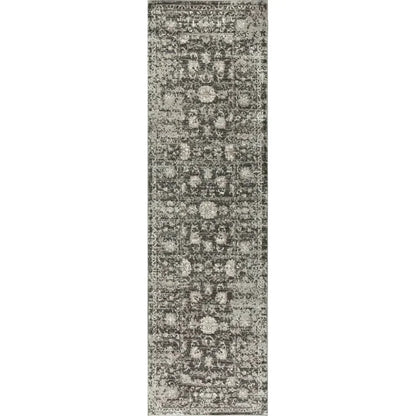 Dahl Floral Distress Gray Kitchen Hallway Runner Rug - LOOMLAN - LOOMLAN - Area Rugs