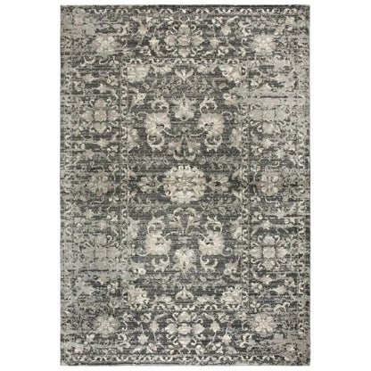 Dahl Floral Distress Gray Kitchen Hallway Runner Rug - LOOMLAN - LOOMLAN - Area Rugs