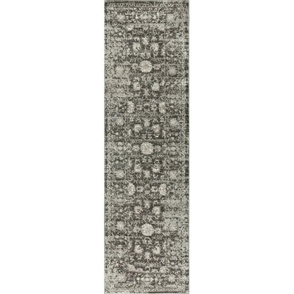 Dahl Floral Distress Gray Kitchen Hallway Runner Rug - LOOMLAN - LOOMLAN - Area Rugs