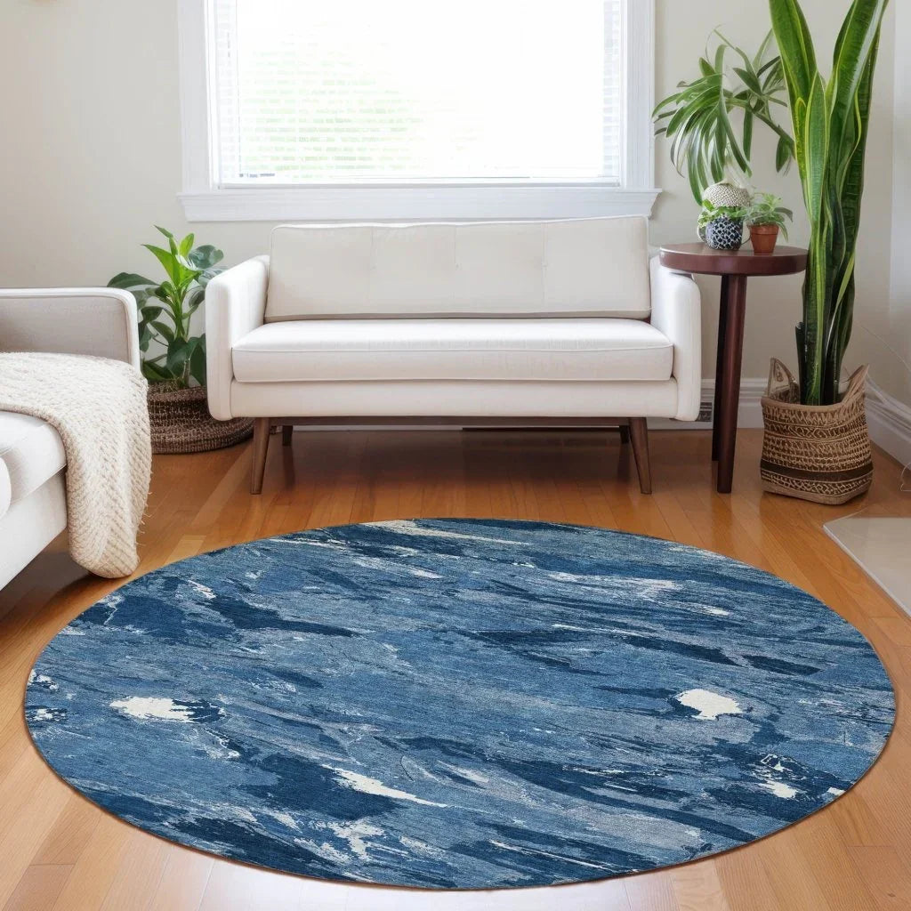 Dahlina Blue Washable Indoor - Outdoor Rug - LOOMLAN - LOOMLAN Rugs - Outdoor Rugs