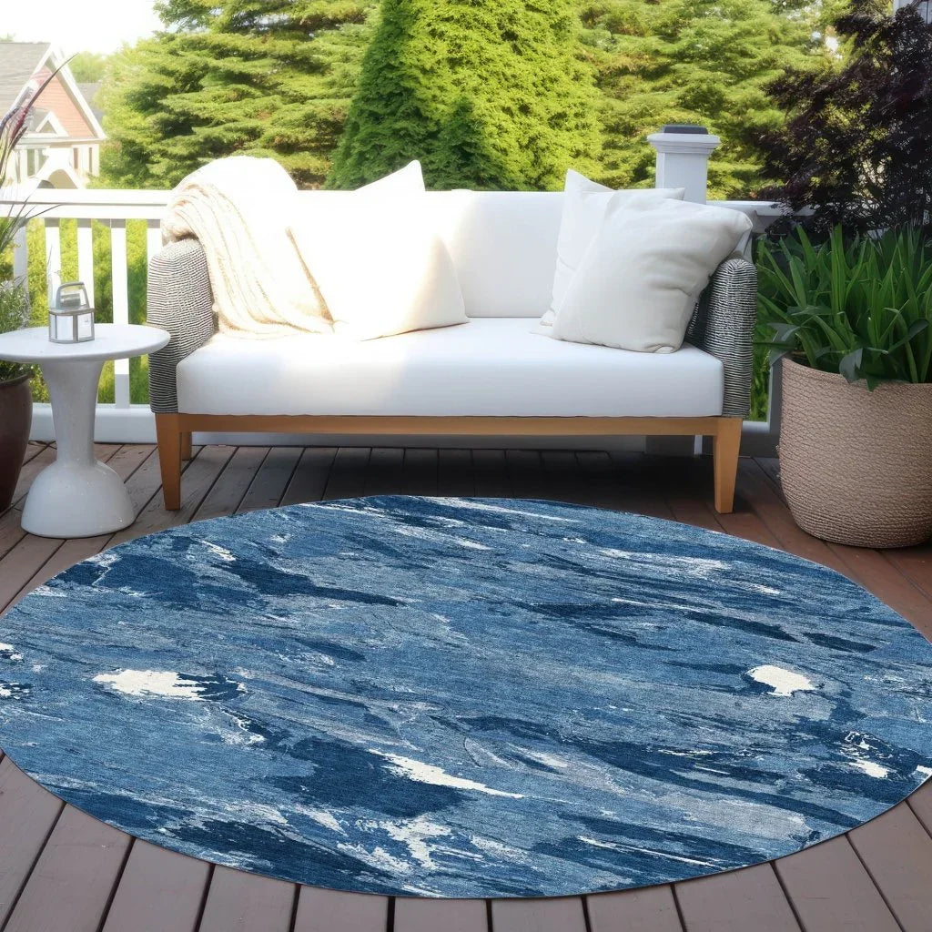 Dahlina Blue Washable Indoor - Outdoor Rug - LOOMLAN - LOOMLAN Rugs - Outdoor Rugs