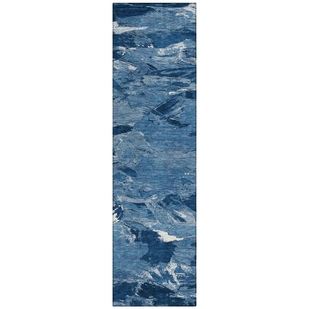 Dahlina Blue Washable Indoor - Outdoor Rug - LOOMLAN - LOOMLAN Rugs - Outdoor Rugs