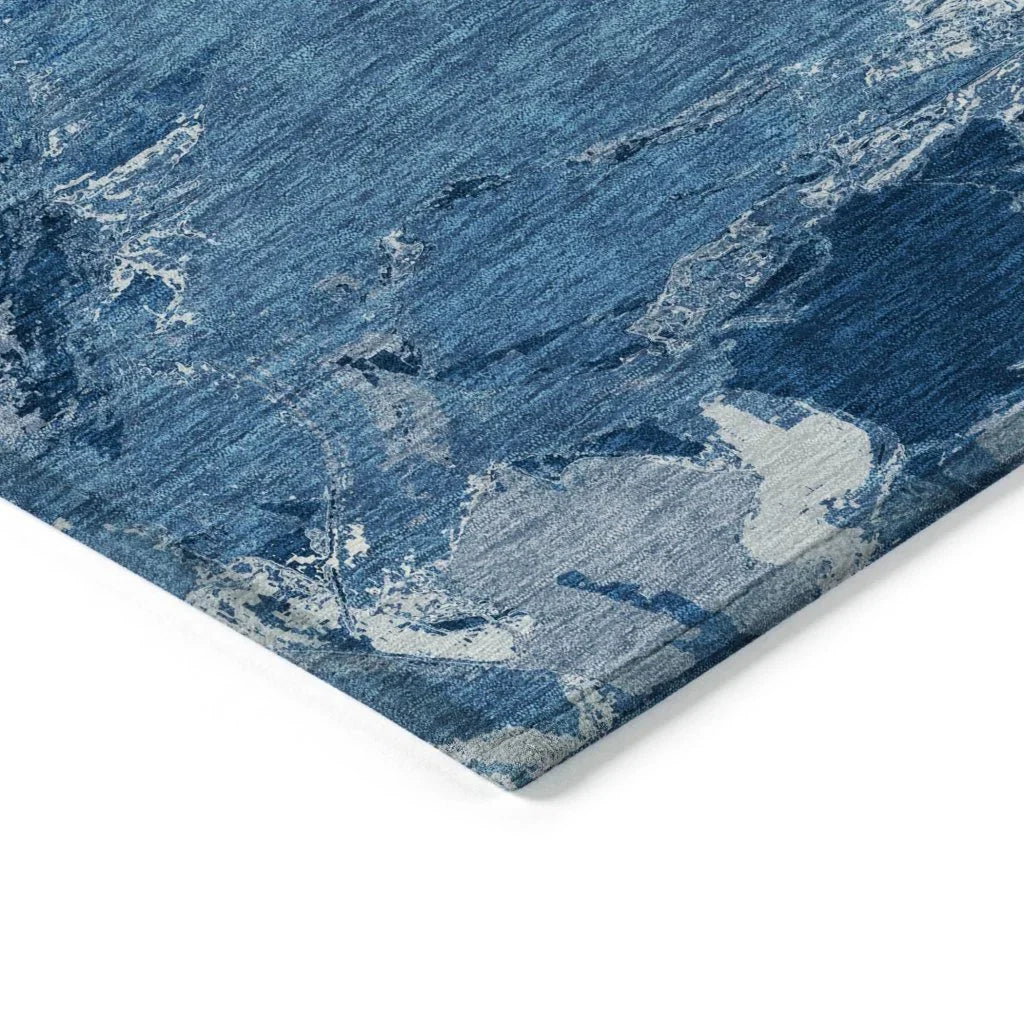 Dahlina Blue Washable Indoor - Outdoor Rug - LOOMLAN - LOOMLAN Rugs - Outdoor Rugs