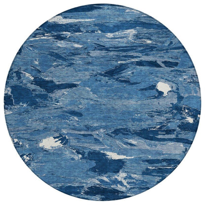 Dahlina Blue Washable Indoor - Outdoor Rug - LOOMLAN - LOOMLAN Rugs - Outdoor Rugs